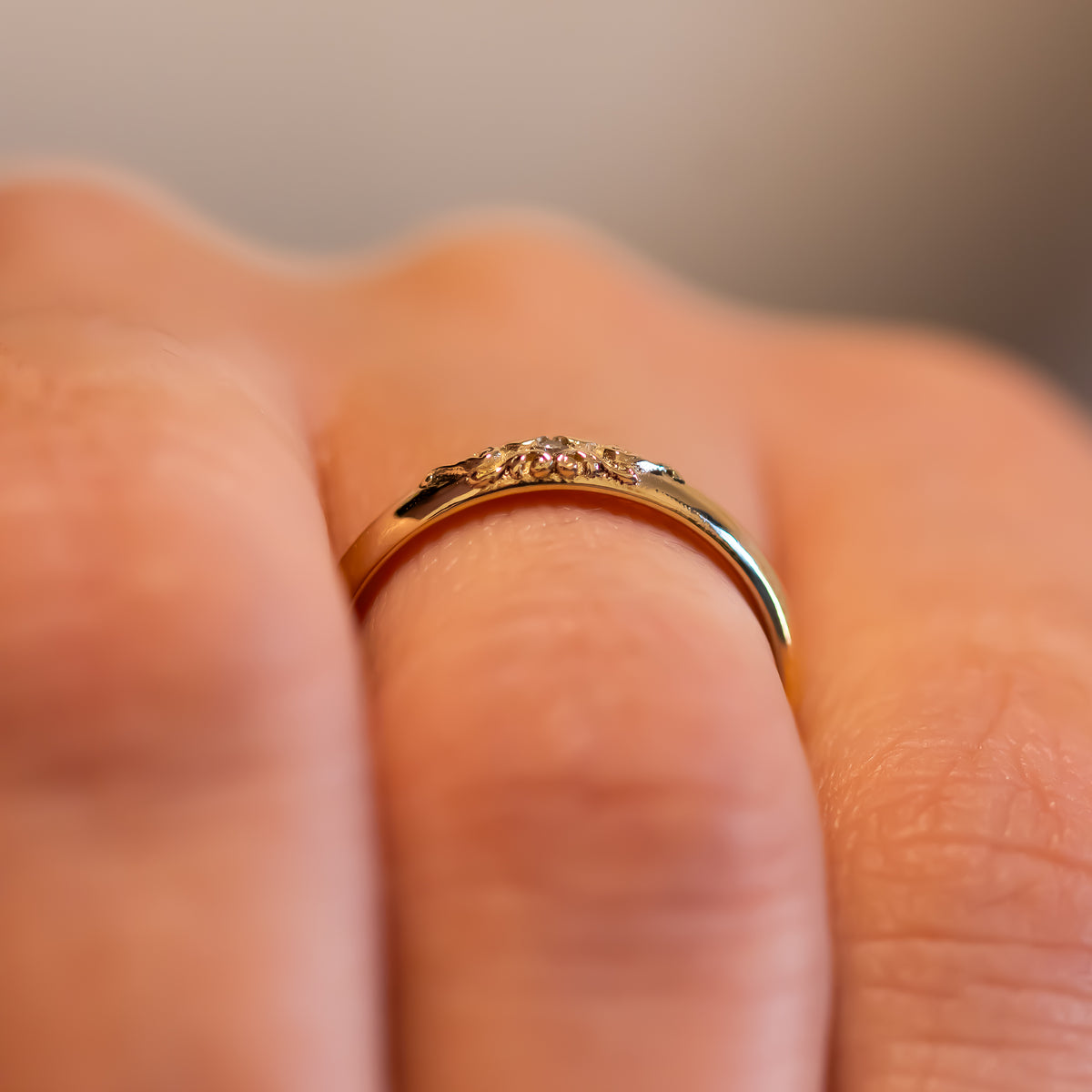 Lace Gold Ring, 14K Gold Delicate Solid Gold Ring, Diamond Wedding Band for Her, Antique Vintage Style Ring, Gold Stacking Ring, Scroll Ring