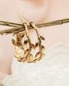 Gold Leaf Hoop Earrings