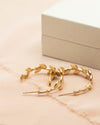 Gold Leaf Hoop Earrings