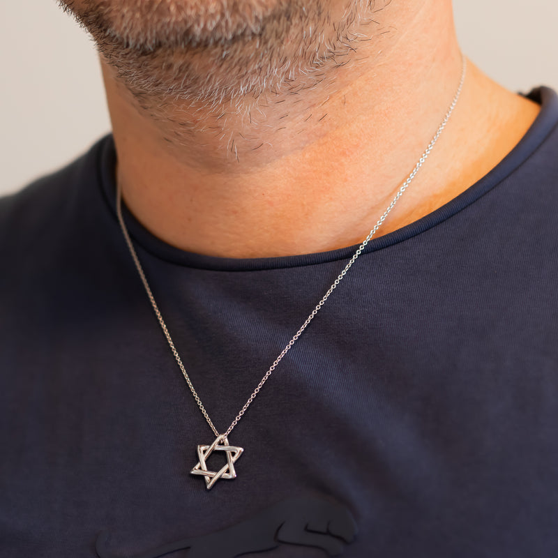 Rounded Star of David Pendant Necklace | Magen David Jewelry