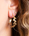 Gold Leaf Hoop Earrings