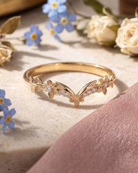 Laurel | Floral Diamond Wedding Band
