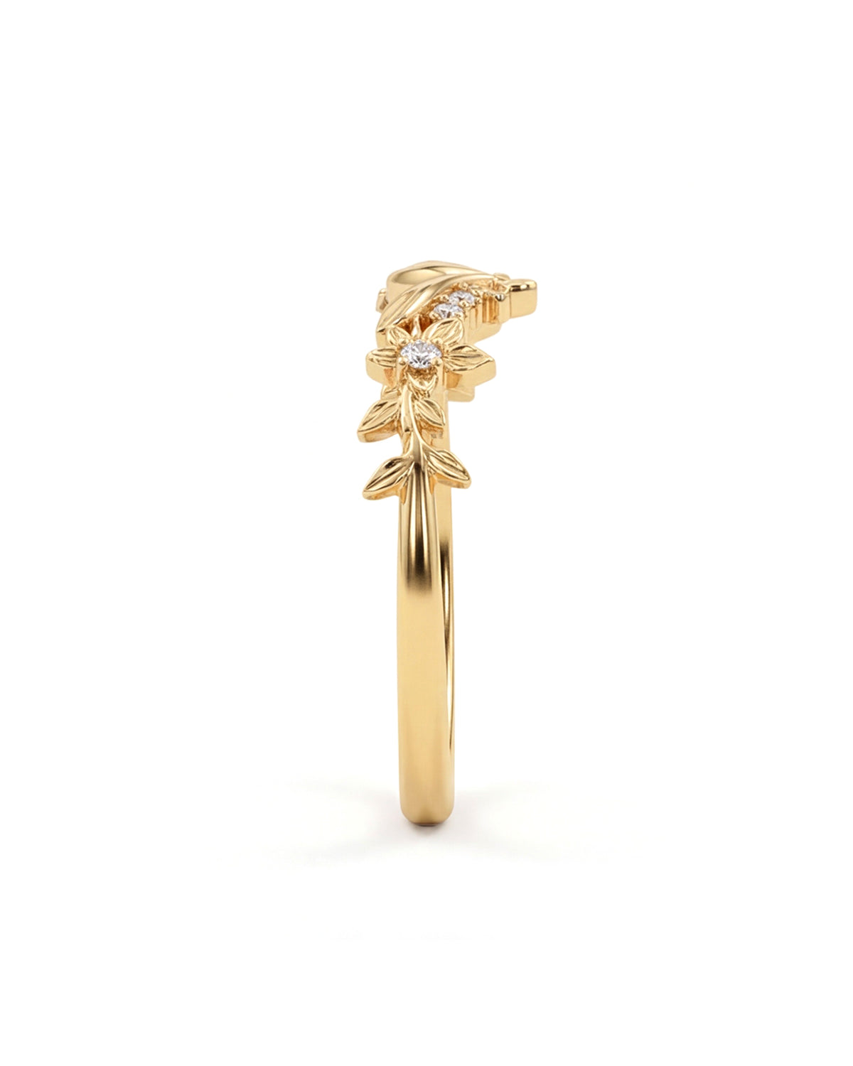 Laurel | Floral Diamond Wedding Band