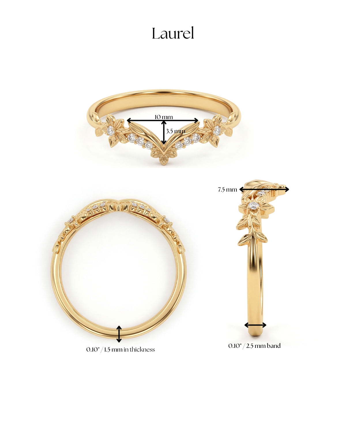 Laurel | Floral Diamond Wedding Band