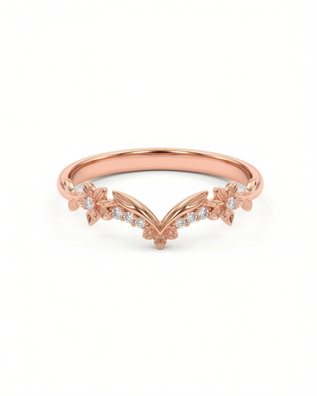 Laurel | Floral Diamond Wedding Band