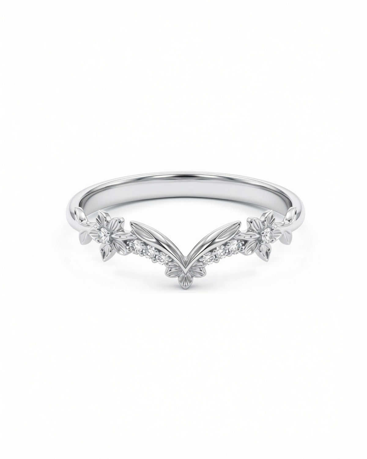 Laurel | Floral Diamond Wedding Band