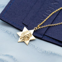 Star of David Lion Pendant Necklace For Men