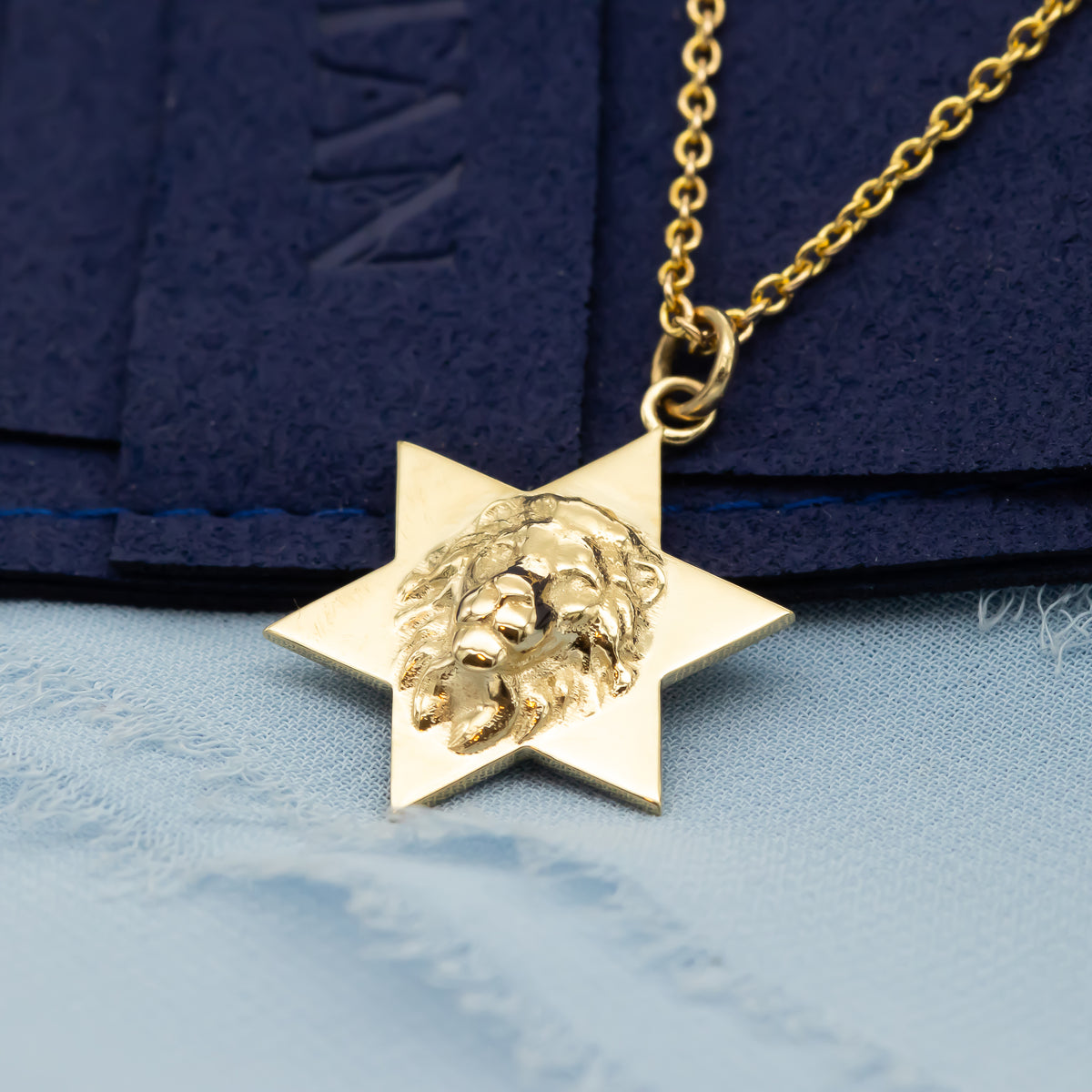Star of David Lion Pendant Necklace For Men