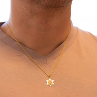 Star of David Lion Pendant Necklace For Men