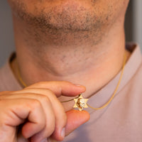 Star of David Lion Pendant Necklace For Men