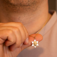 Star of David Lion Pendant Necklace For Men