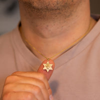Star of David Lion Pendant Necklace For Men