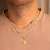 Star of David Lion Pendant Necklace For Men