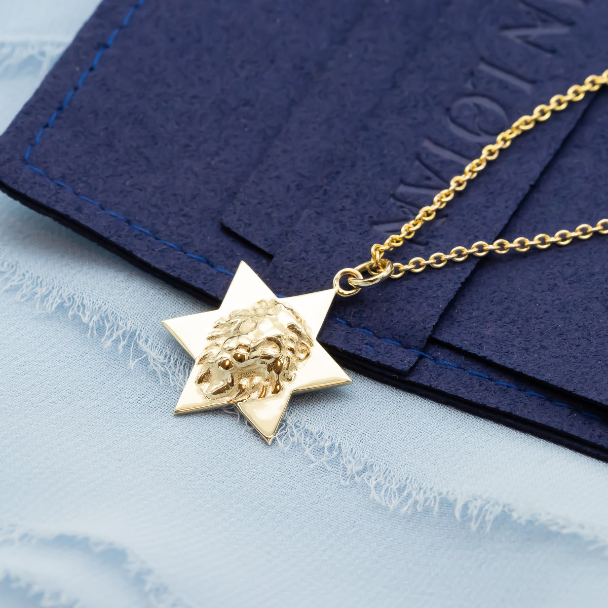 Star of David Lion Pendant Necklace For Men