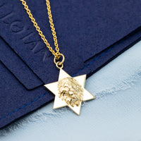 Star of David Lion Pendant Necklace For Men