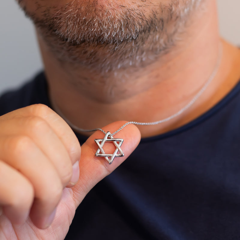 Rounded Star of David Pendant Necklace | Magen David Jewelry