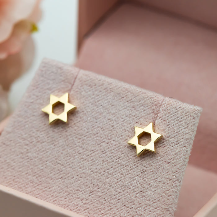 Magen David Earrings, Star of David Stud Earrings