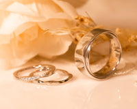 Mobius infinity wide wedding ring set in 14k or 18k gold