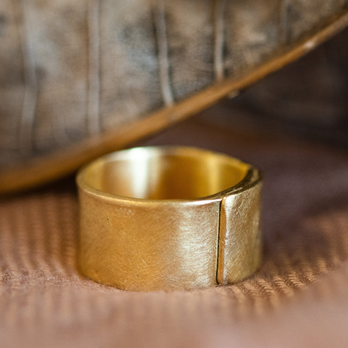 Wide Cigar Wedding Band