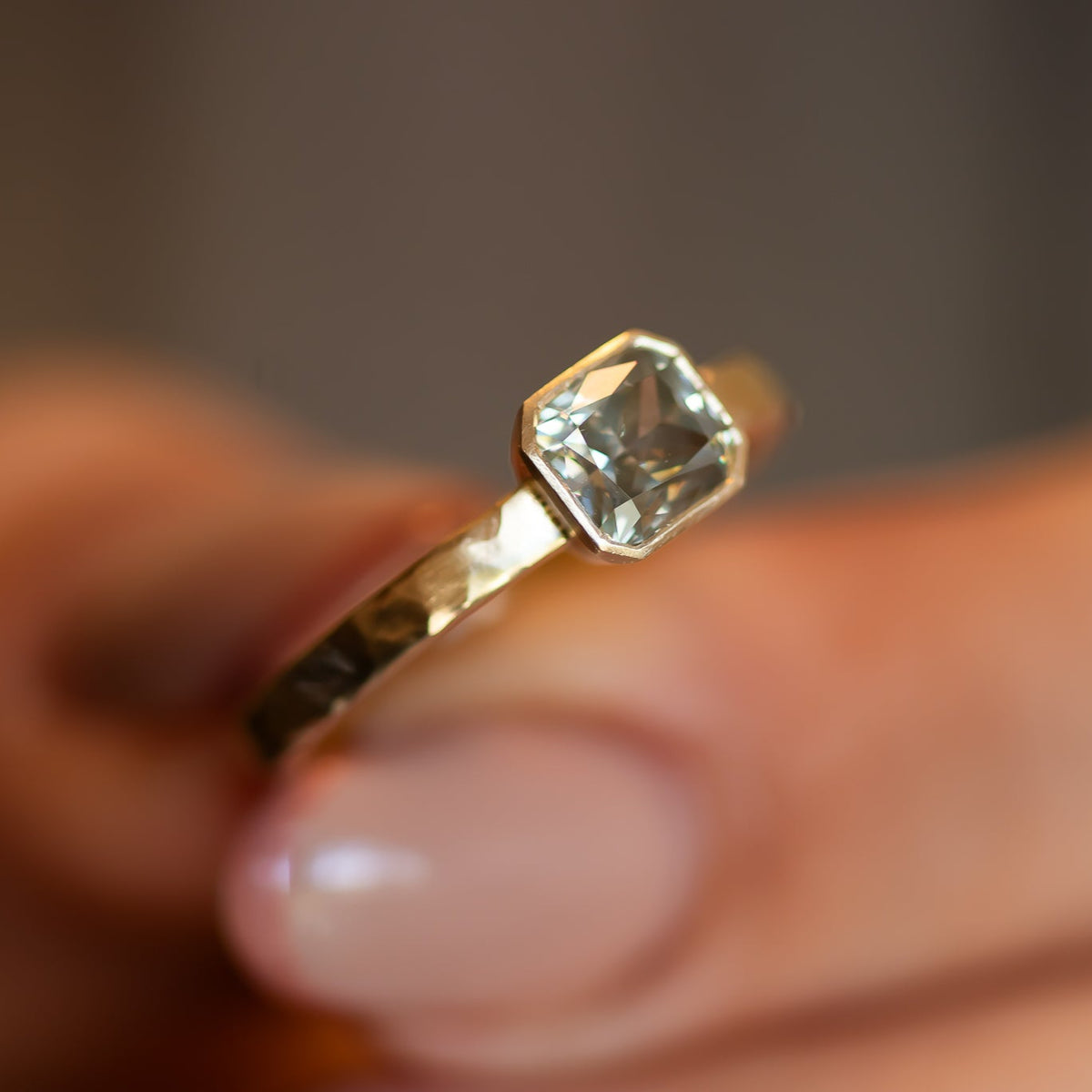 Olive Light | Radiant-Cut Olive-Gray Diamond Ring