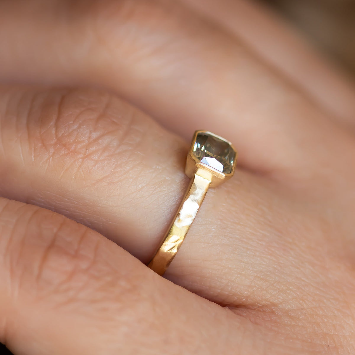 Olive Light | Radiant-Cut Olive-Gray Diamond Ring