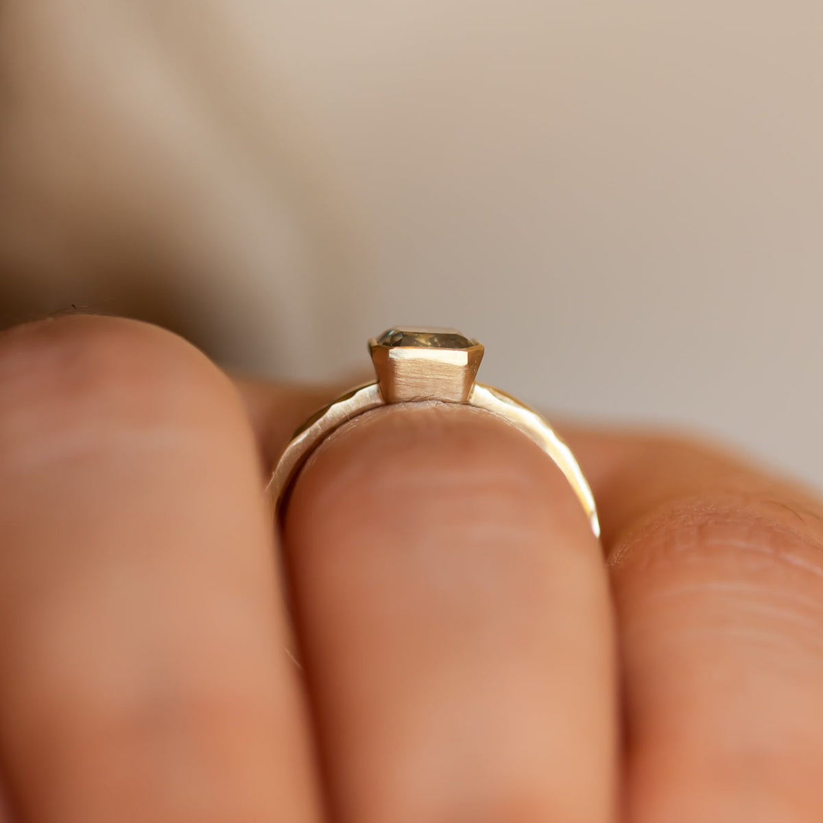 Olive Light | Radiant-Cut Olive-Gray Diamond Ring