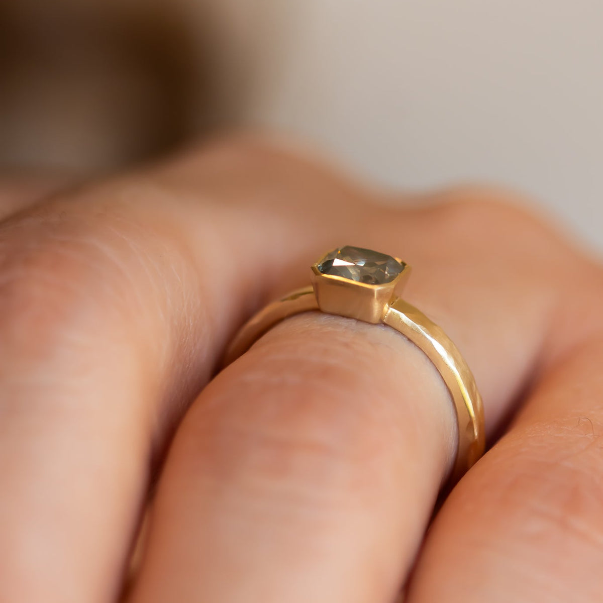 Olive Light | Radiant-Cut Olive-Gray Diamond Ring