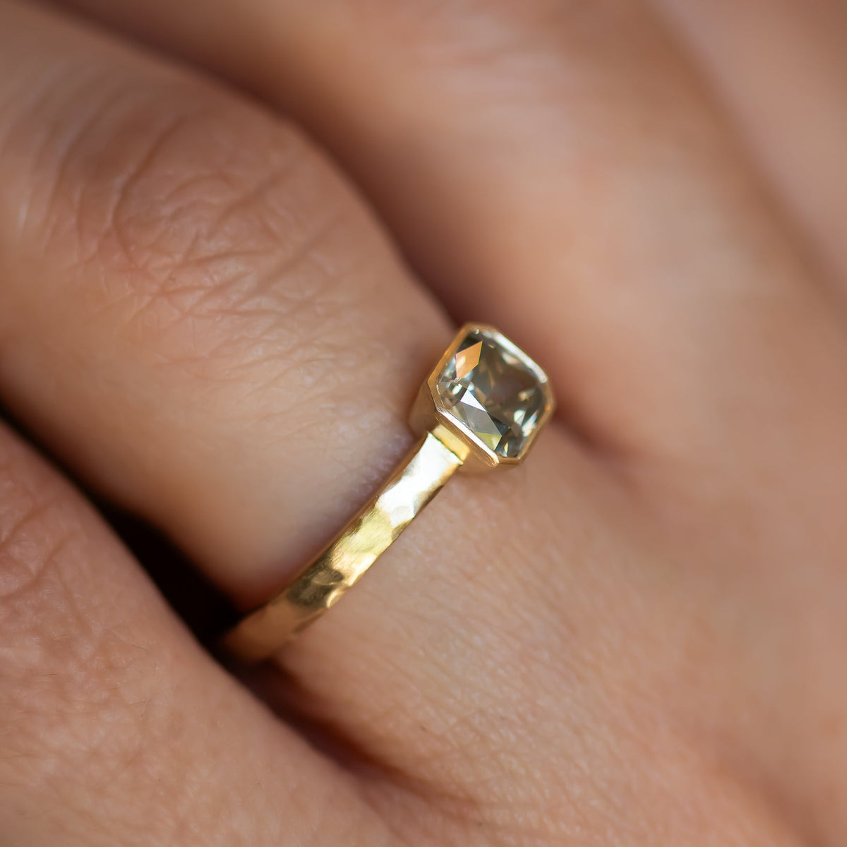 Olive Light | Radiant-Cut Olive-Gray Diamond Ring