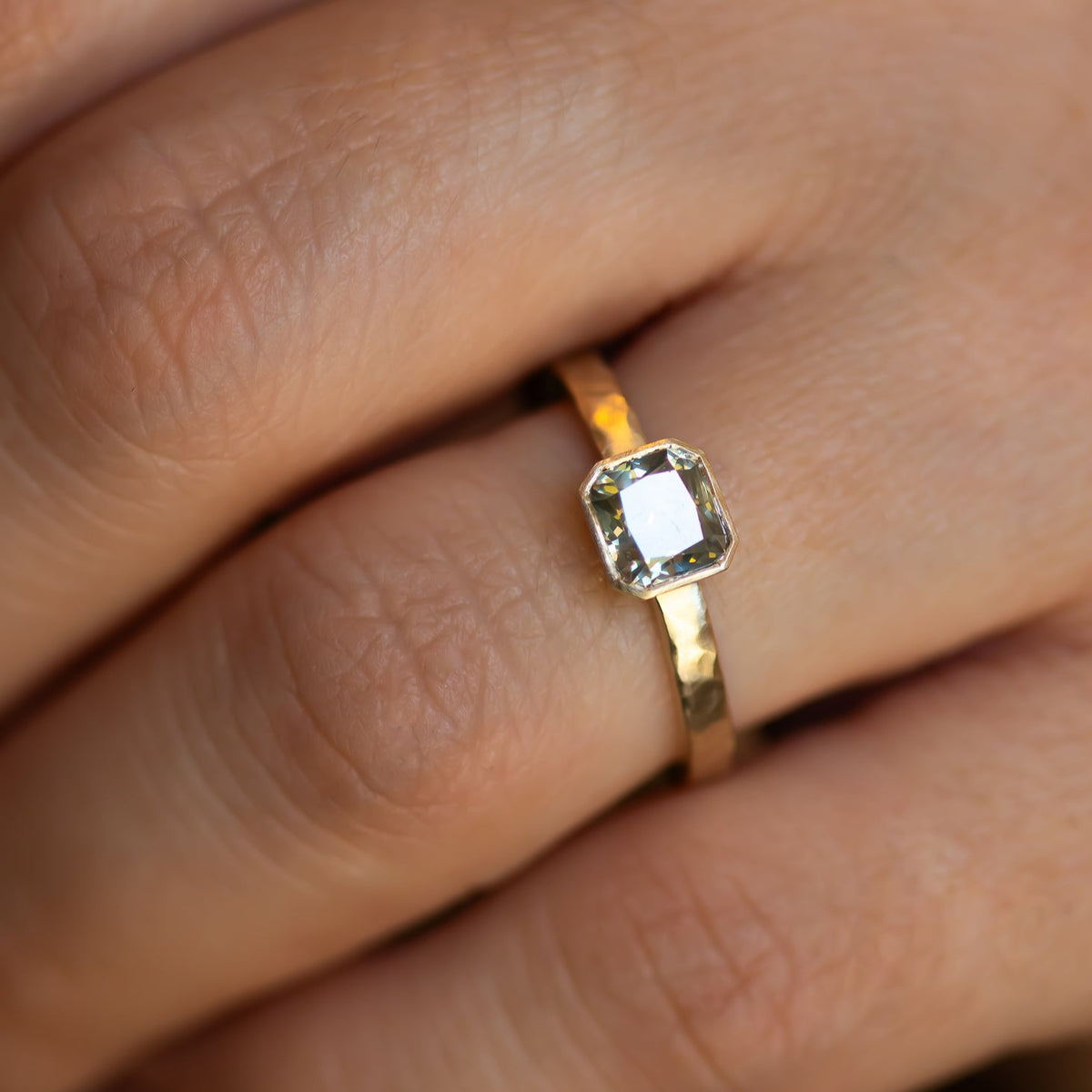 Olive Light | Radiant-Cut Olive-Gray Diamond Ring