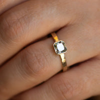 Olive Light | Radiant-Cut Olive-Gray Diamond Ring