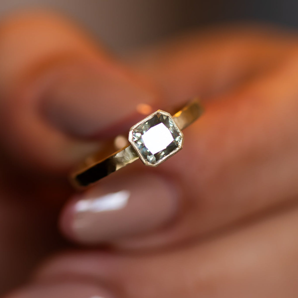 Olive Light | Radiant-Cut Olive-Gray Diamond Ring