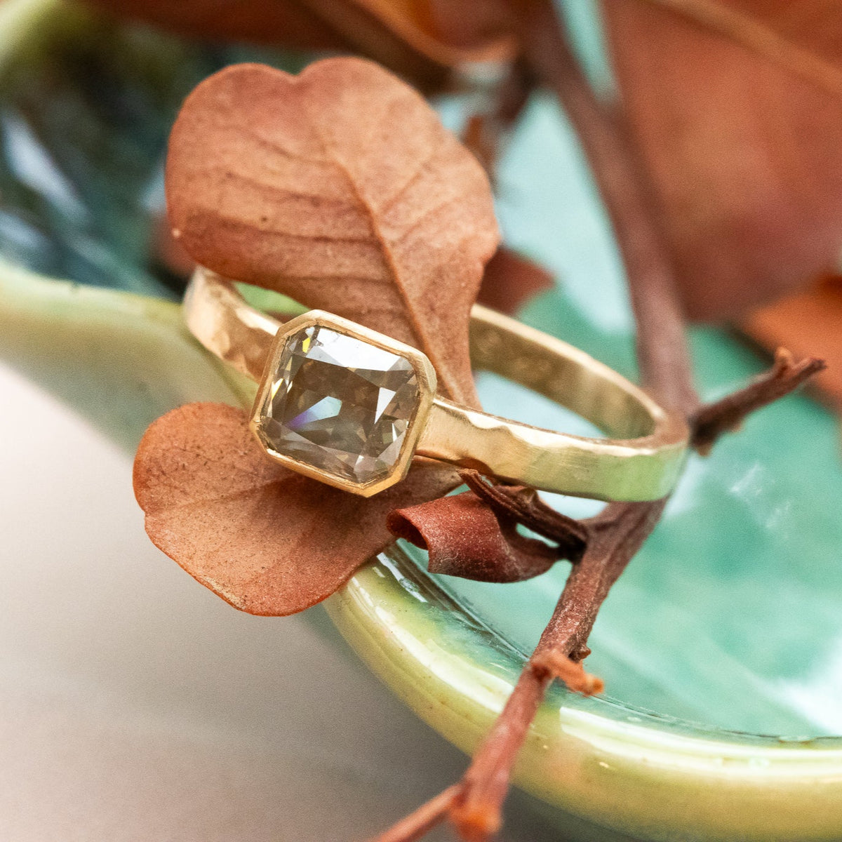 Olive Light | Radiant-Cut Olive-Gray Diamond Ring
