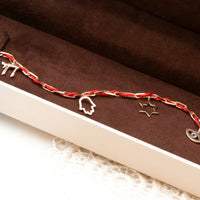Blessed - Charm Bracelet with a Red String - Blessed by the Rabbi
