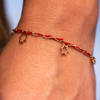 Blessed - Charm Bracelet with a Red String - Blessed by the Rabbi