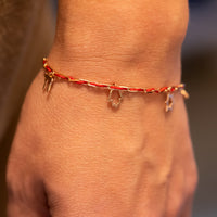 Blessed - Charm Bracelet with a Red String - Blessed by the Rabbi
