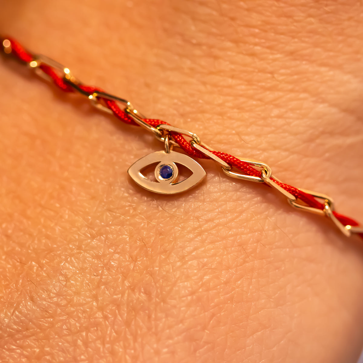 Blessed - Charm Bracelet with a Red String - Blessed by the Rabbi