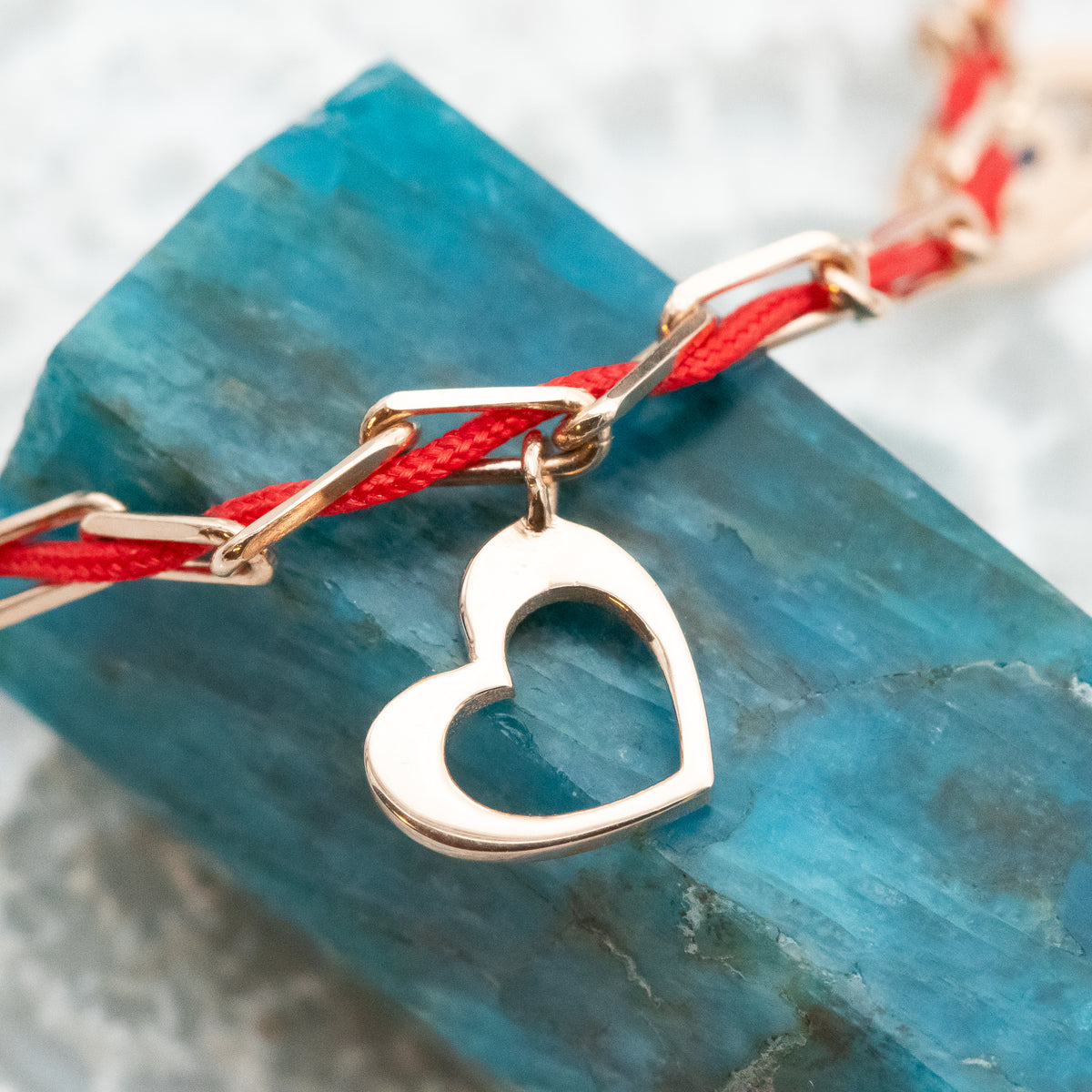 Blessed - Charm Bracelet with a Red String - Blessed by the Rabbi