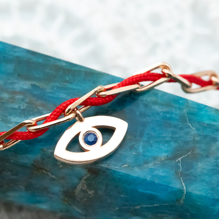 Blessed - Charm Bracelet with a Red String - Blessed by the Rabbi