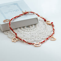 Blessed - Charm Bracelet with a Red String - Blessed by the Rabbi