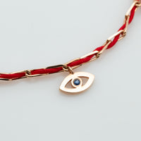 Blessed - Charm Bracelet with a Red String - Blessed by the Rabbi