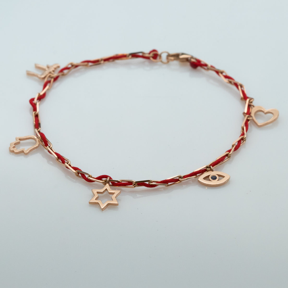 Blessed - Charm Bracelet with a Red String - Blessed by the Rabbi