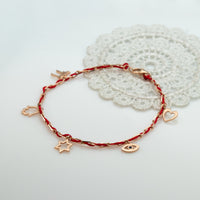 Blessed - Charm Bracelet with a Red String - Blessed by the Rabbi
