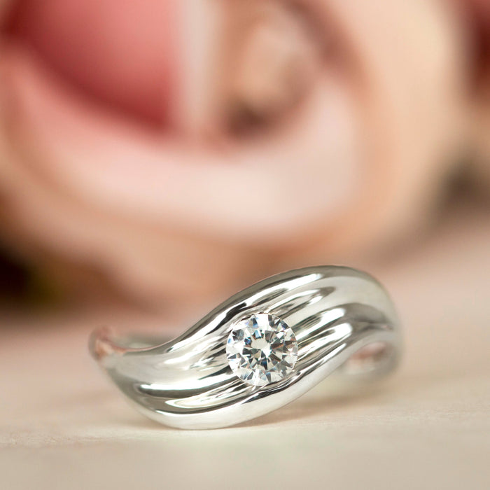 Bold Wave Diamond Ring