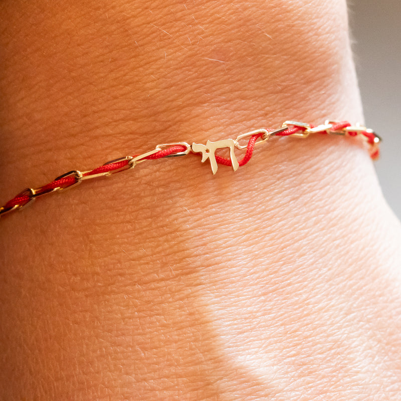 Blessed - Chai Bracelet with a Red String