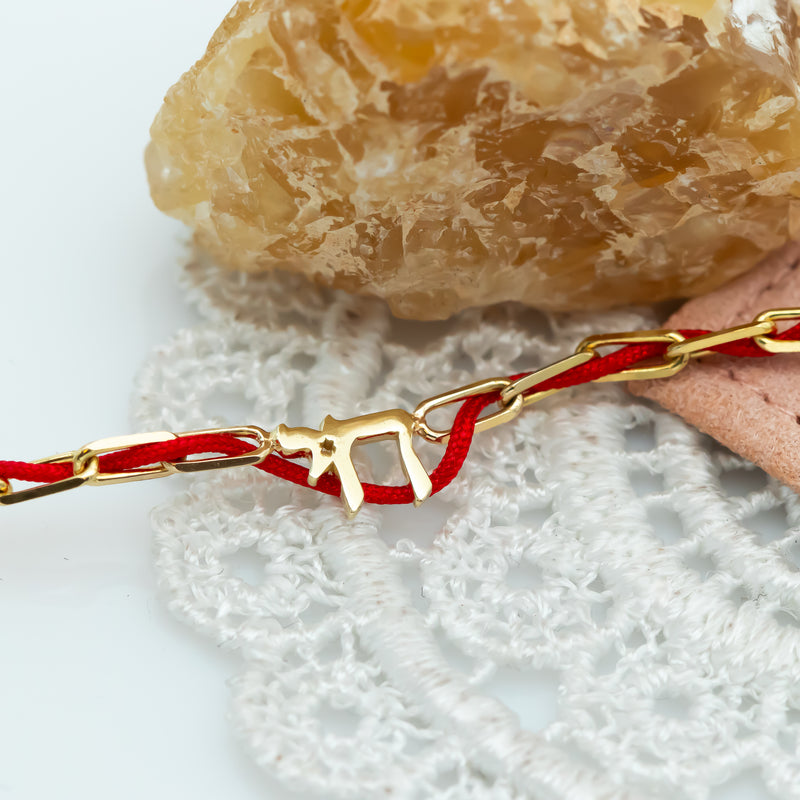 Blessed - Chai Bracelet with a Red String