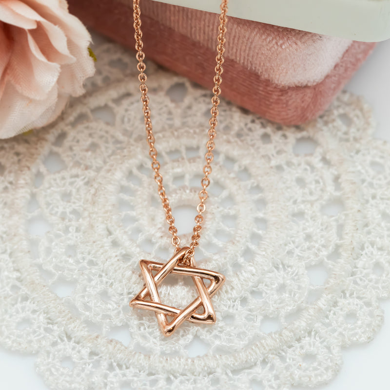 Rounded Star of David Pendant Necklace | Magen David Jewelry