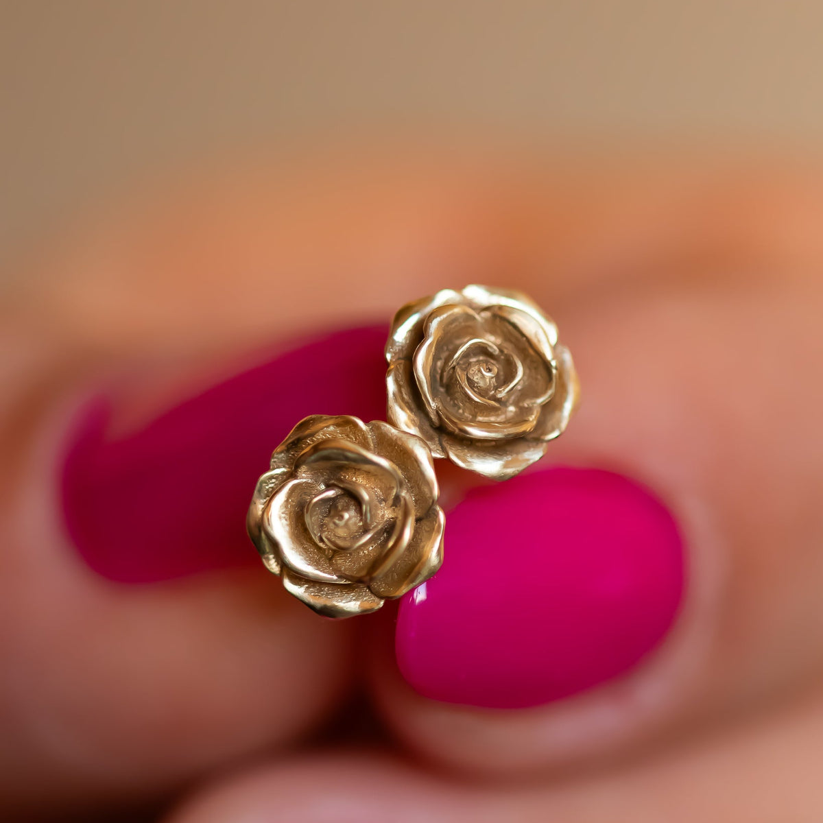 Rose Flower Stud Earrings