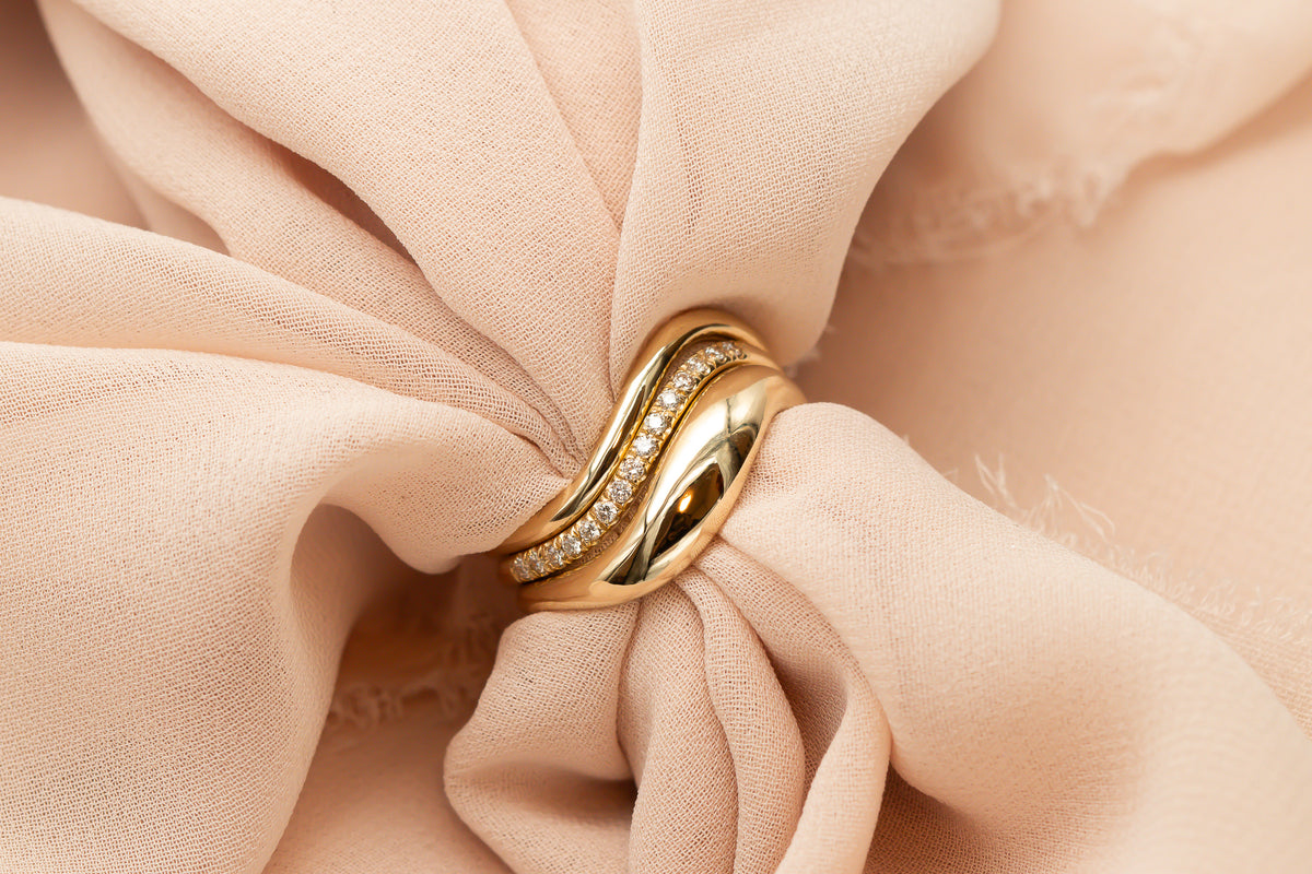 Wave Diamond Ring Set