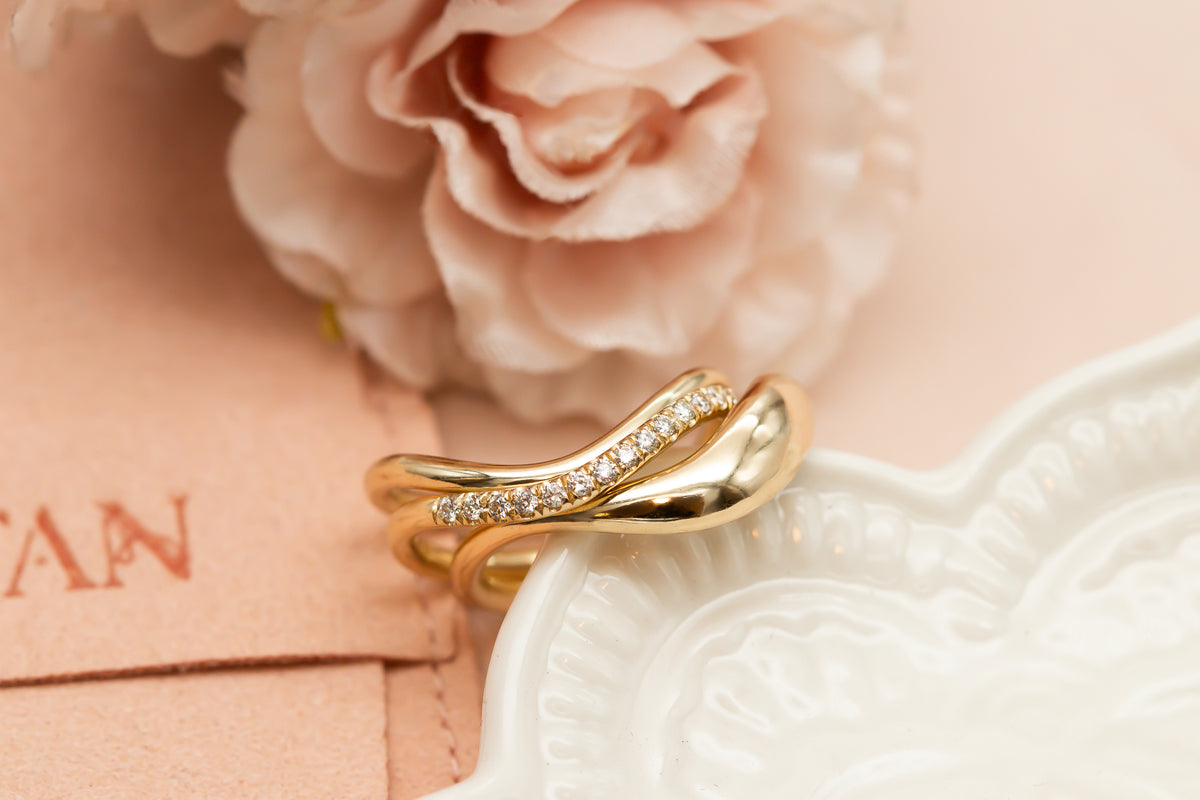 Wave Diamond Ring Set