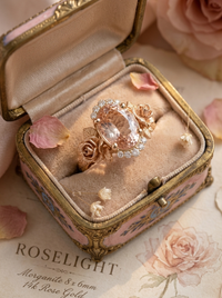 Roselight Bloom Ring | Floral Gold Ring with Morganite and Diamonds
